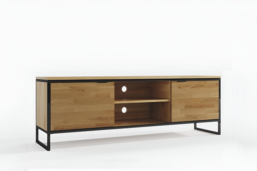 Oak TV Unit "Stalowa Rama"