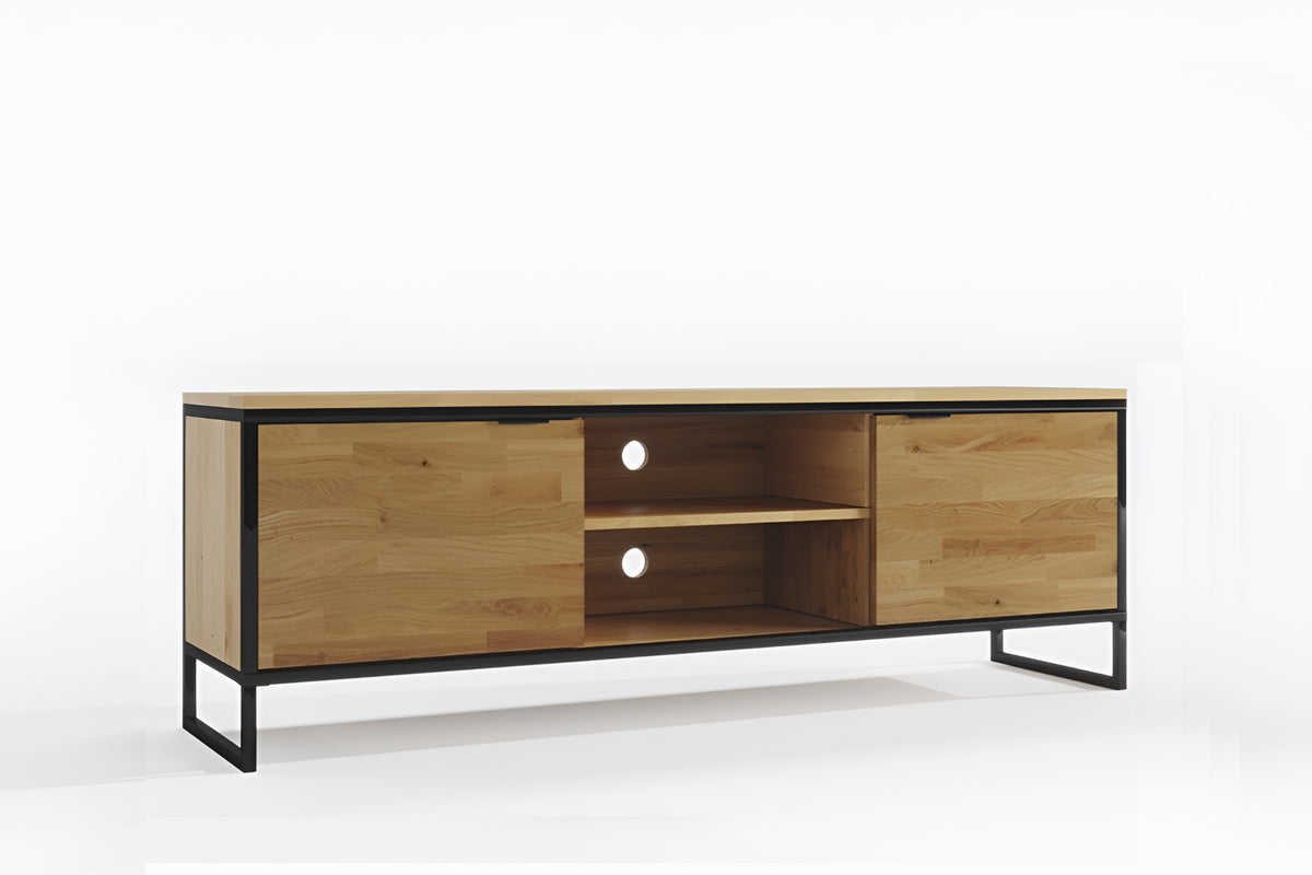 Oak TV Unit "Stalowa Rama"