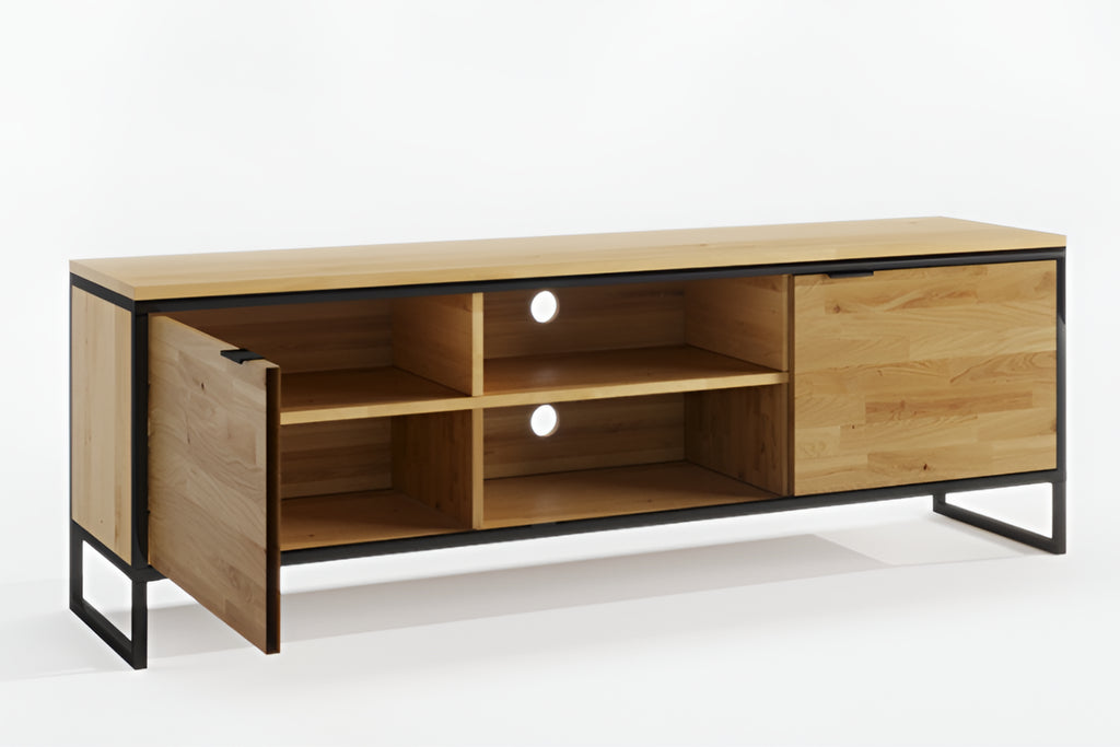Oak TV Unit "Stalowa Rama"