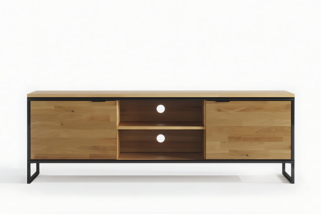 Oak TV Unit "Stalowa Rama"