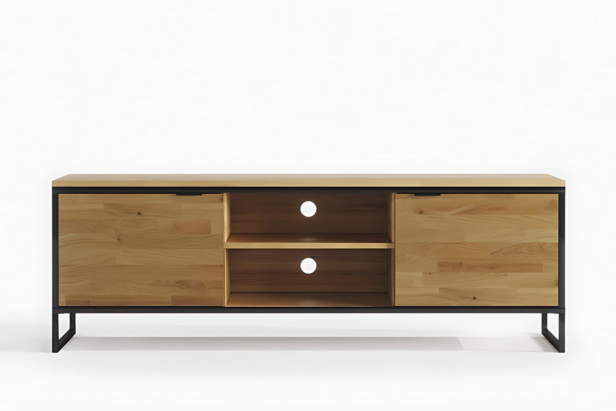 Oak TV Unit "Stalowa Rama"