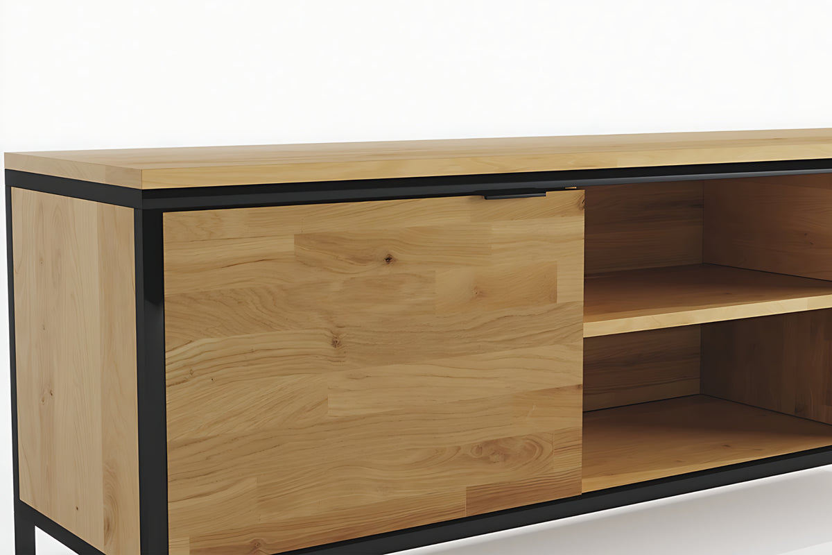 Oak TV Unit "Stalowa Rama"